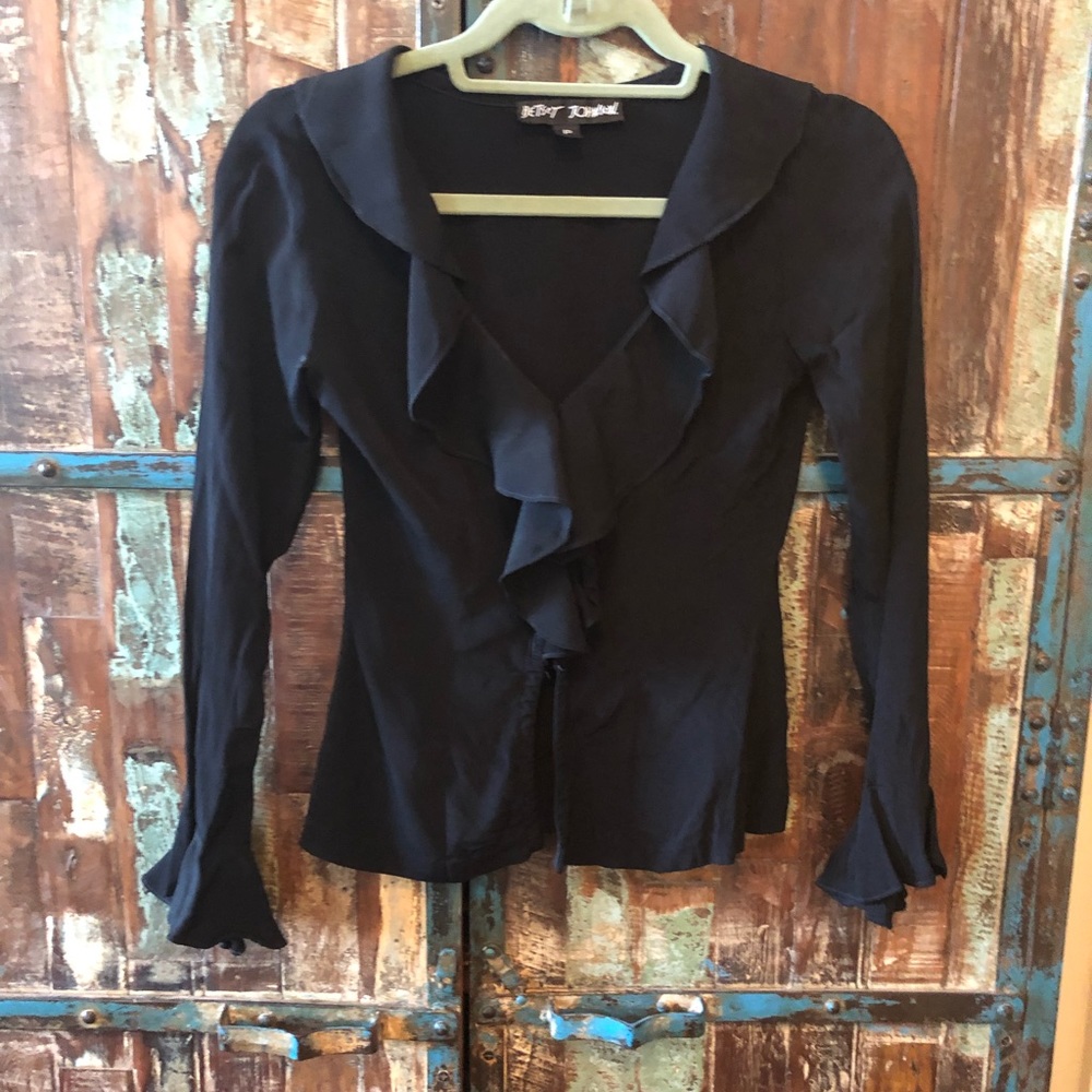 Vintage betsey Johnson ruffled blouse